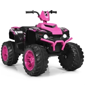 12V Kids 4 Wheeler ATV Quad Ride On Car w/ LED Lights Music USB Pink
