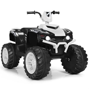 12V Kids 4 Wheeler ATV Quad Ride On Car w/ LED Lights Music USB White