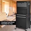 High Capacity 6 Drawer Rolling Tool Chest Storage Cabinet Toolbox Black