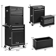 High Capacity 6 Drawer Rolling Tool Chest Storage Cabinet Toolbox Black