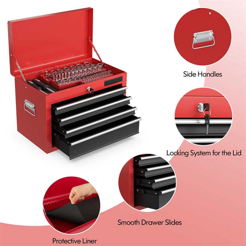 2 in 1 Rolling Cabinet Storage Chest Box Garage Toolbox Organizer w/6 Drawers