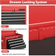 2 in 1 Rolling Cabinet Storage Chest Box Garage Toolbox Organizer w/6 Drawers