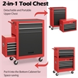 2 in 1 Rolling Cabinet Storage Chest Box Garage Toolbox Organizer w/6 Drawers