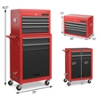 2 in 1 Rolling Cabinet Storage Chest Box Garage Toolbox Organizer w/6 Drawers
