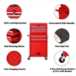 2 in 1 Rolling Cabinet Storage Chest Box Organizer w/6 Drawers Red