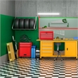2 in 1 Rolling Cabinet Storage Chest Box Organizer w/6 Drawers Red