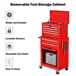 2 in 1 Rolling Cabinet Storage Chest Box Organizer w/6 Drawers Red