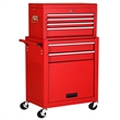 2 in 1 Rolling Cabinet Storage Chest Box Organizer w/6 Drawers Red