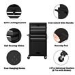 2 in 1 Rolling Cabinet Storage Chest Box Organizer w/6 Drawers Black