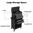 2 in 1 Rolling Cabinet Storage Chest Box Organizer w/6 Drawers Black