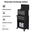 2 in 1 Rolling Cabinet Storage Chest Box Organizer w/6 Drawers Black