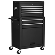 2 in 1 Rolling Cabinet Storage Chest Box Organizer w/6 Drawers Black