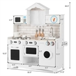 Kids Kitchen Wooden Cooking Pretend Playset Cookware Toddler Gift White