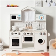 Kids Kitchen Wooden Cooking Pretend Playset Cookware Toddler Gift White