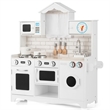 Kids Kitchen Wooden Cooking Pretend Playset Cookware Toddler Gift White
