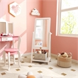 Freestanding Full Length Dressing Mirror withShelf Storage Bin White