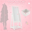 Freestanding Full Length Dressing Mirror withShelf Storage Bin White