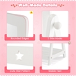 Freestanding Full Length Dressing Mirror withShelf Storage Bin White