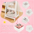 Freestanding Full Length Dressing Mirror withShelf Storage Bin White