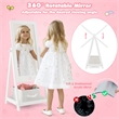 Freestanding Full Length Dressing Mirror withShelf Storage Bin White