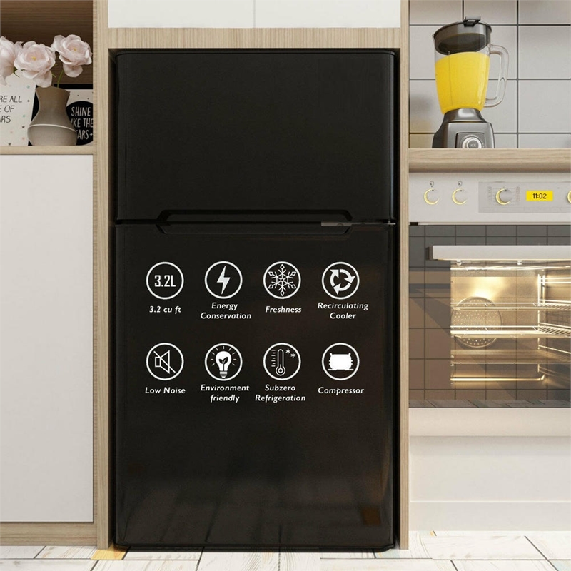 Refrigerator Small Freezer Cooler Fridge Compact 3.2 cu ft. Unit Black