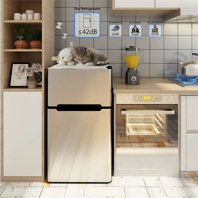 Refrigerator Small Freezer Cooler Fridge Compact 3.2 cu ft. Unit Gray