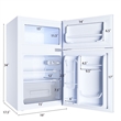 Refrigerator Small Freezer Cooler Fridge Compact 3.2 cu ft. Unit White