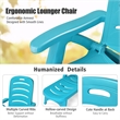 Adjustable Folding Patio Chaise Deck Chair Lounger 5 Position Recliner Turquoise