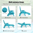 Adjustable Folding Patio Chaise Deck Chair Lounger 5 Position Recliner Turquoise