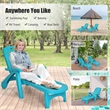 Adjustable Folding Patio Chaise Deck Chair Lounger 5 Position Recliner Turquoise