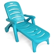 Adjustable Folding Patio Chaise Deck Chair Lounger 5 Position Recliner Turquoise