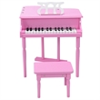 Children 30 Key Toy Grand Baby Piano with Kids Bench Wood Pink