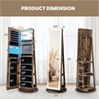 Swivel Jewelry Cabinet Organizer 3 Color LED Mirror w/Built in Lights Coffee
