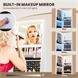 Swivel Jewelry Cabinet Organizer 3 Color LED Mirror w/Built in Lights White