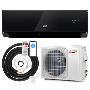 12000 BTU Wifi Enabled Mini Split Air Conditionere Black Metal