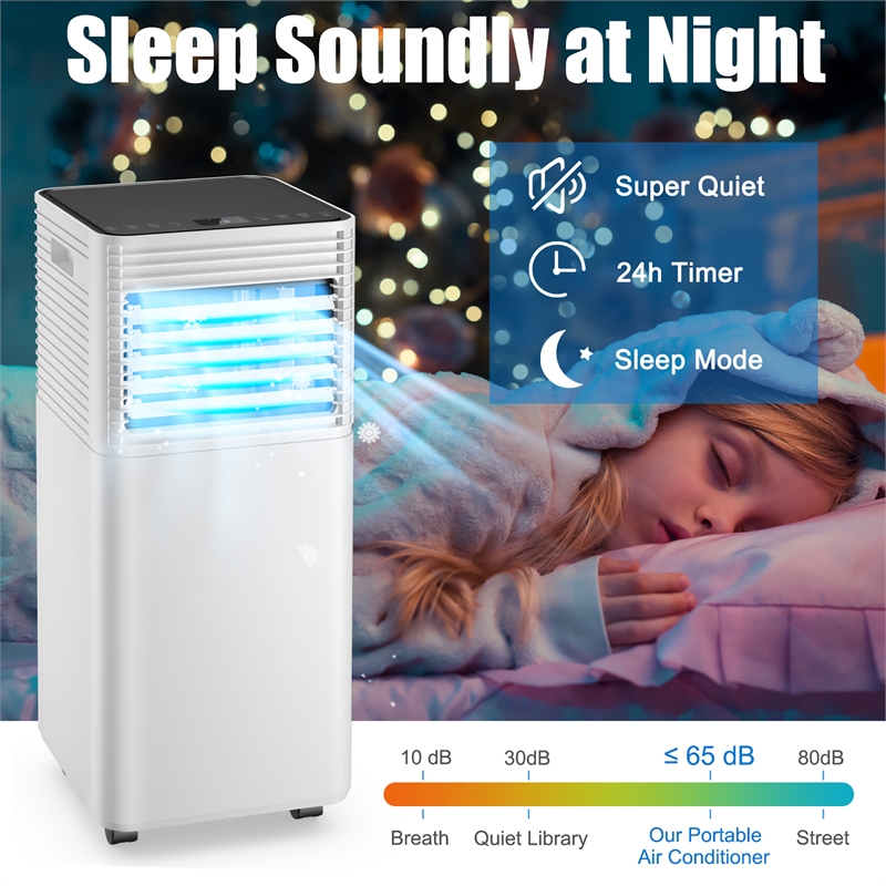 6000 BTU (10000 BTU ASHRAE) Portable Air Conditioner Air Cooler Black