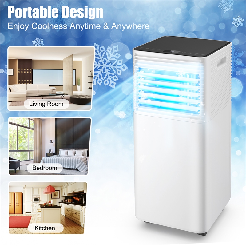 6000 BTU (10000 BTU ASHRAE) Portable Air Conditioner Air Cooler Black