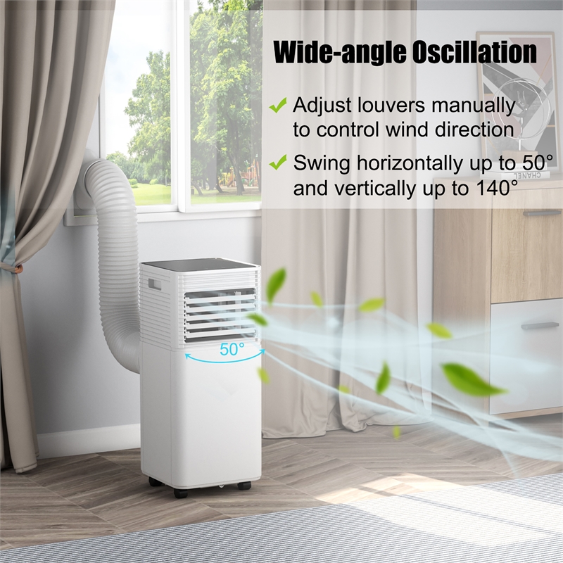 6000 BTU (10000 BTU ASHRAE) Portable Air Conditioner Air Cooler Black