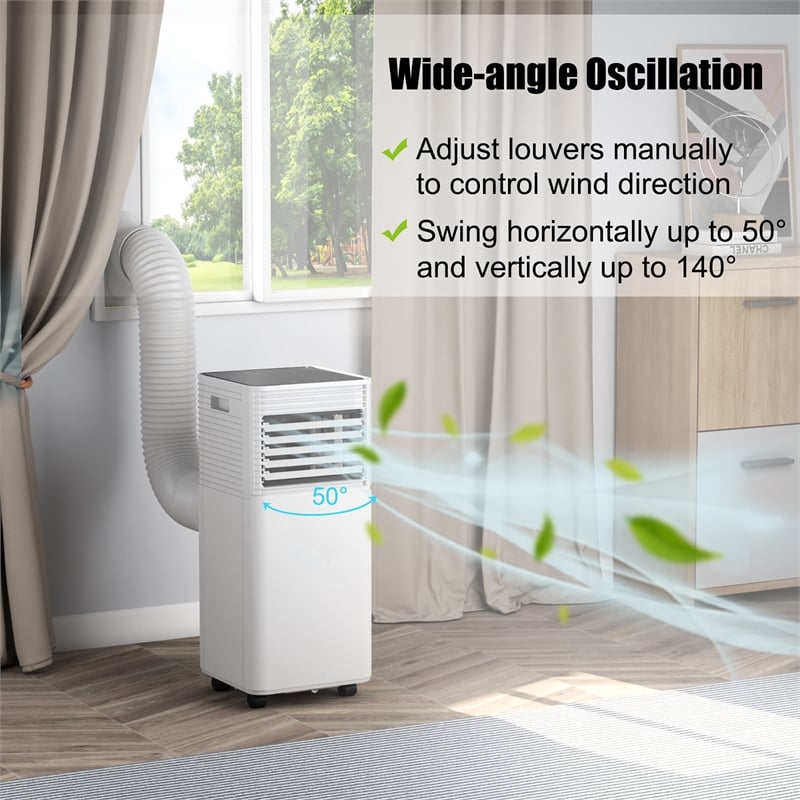 6000 BTU (10000 BTU ASHRAE) Portable Air Conditioner Air Cooler Black