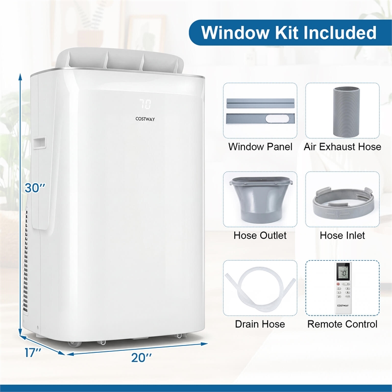 15000 BTU Inverter Portable Air Conditioner with Fan Dehumidifier Auto Swing