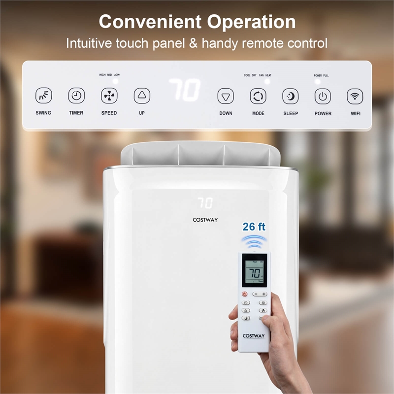 15000 BTU Inverter Portable Air Conditioner with Fan Dehumidifier Auto Swing
