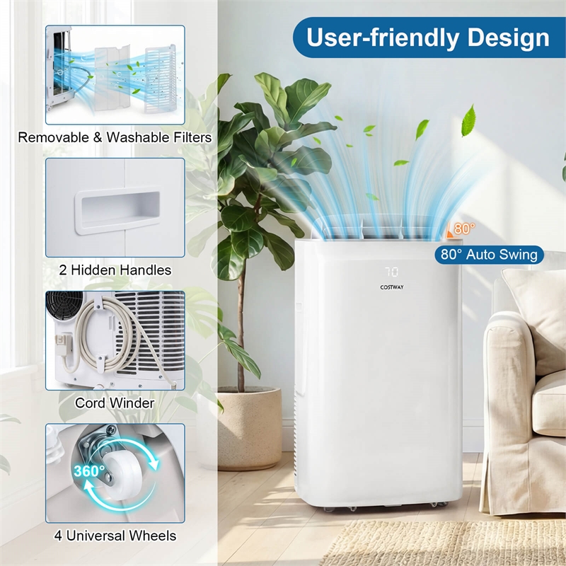 15000 BTU Inverter Portable Air Conditioner with Fan Dehumidifier Auto Swing