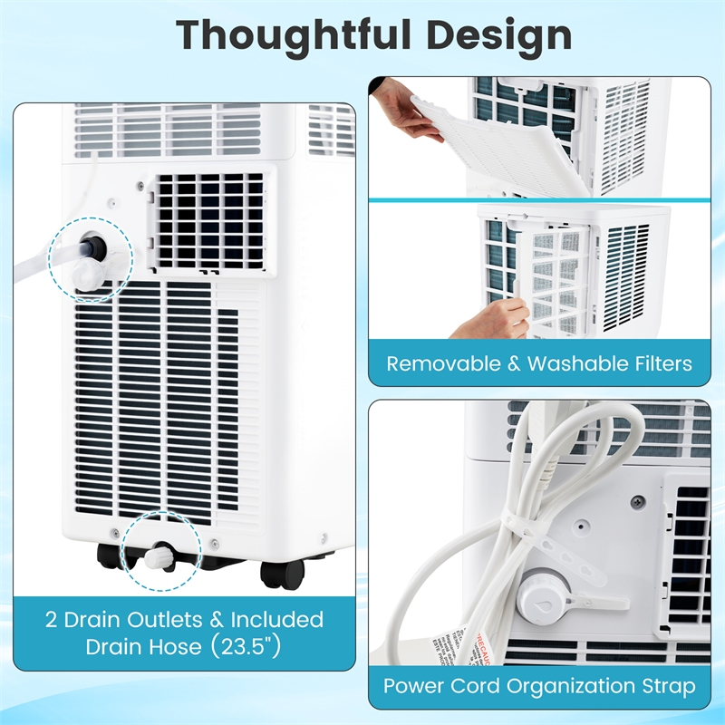 10000 BTU Portable Air Conditioner Floor AC Unit with Fan