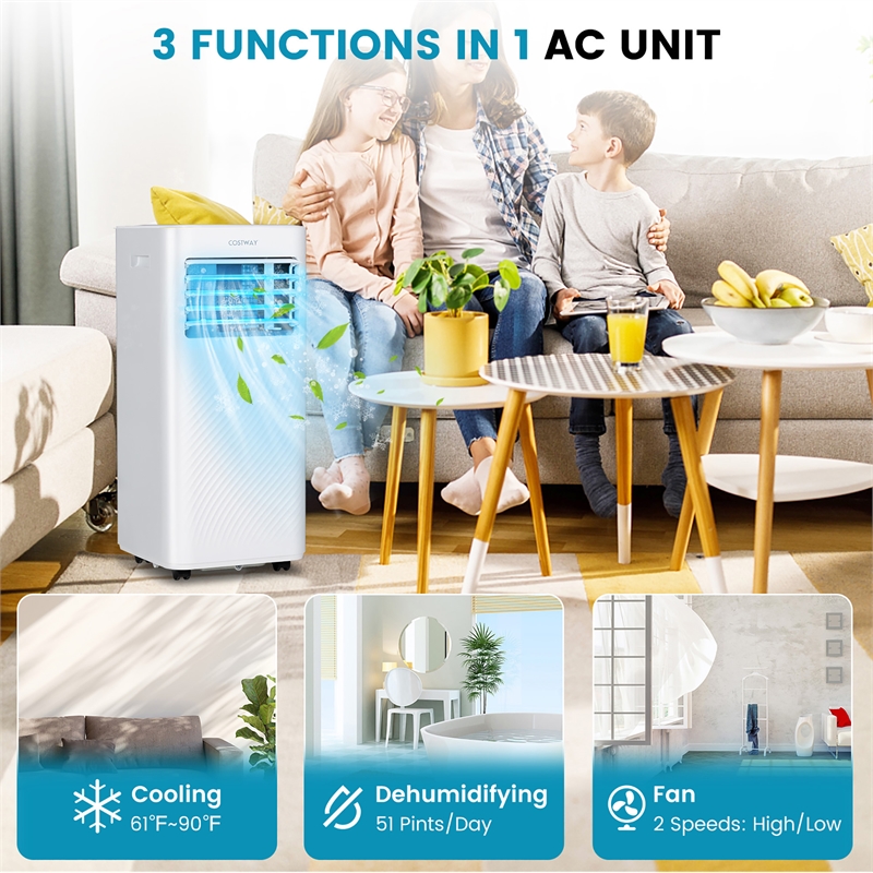 10000 BTU Portable Air Conditioner AC with Cool Fan Humidifier Sleep Mode