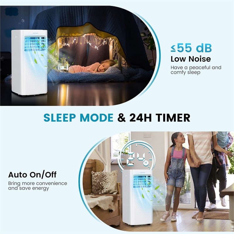 10000 BTU Portable Air Conditioner AC with Cool Fan Humidifier Sleep Mode