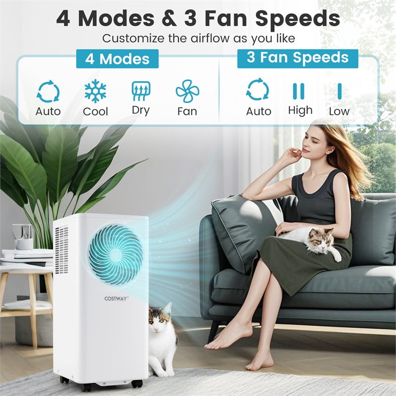 8200 BTU Portable Air Conditioner Floor AC Unit with Fan