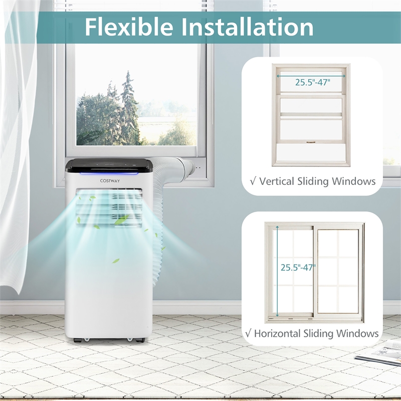 7100 BTU (10000 BTU ASHRAE) Portable Air Conditioner AC Unit with Cool Dehum Fan