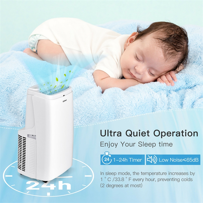 6350 BTU (9000BTU ASHRAE) Portable Air Conditioner Air Cooler Fan Dehumidifier