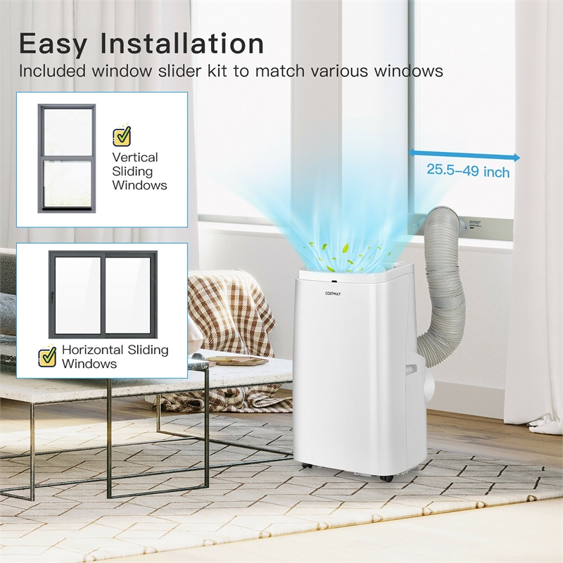 6350 BTU (9000BTU ASHRAE) Portable Air Conditioner Air Cooler Fan Dehumidifier