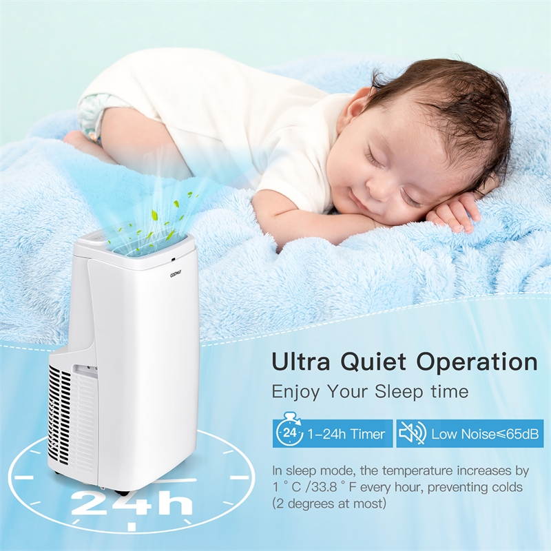 8150 BTU (12000BTU ASHRAE) Portable Air Conditioner Air Cooler Fan Dehumidifier